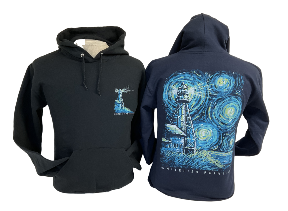 Starry Night Hooded Sweatshirt - Great Lakes Shipwreck Historical Society